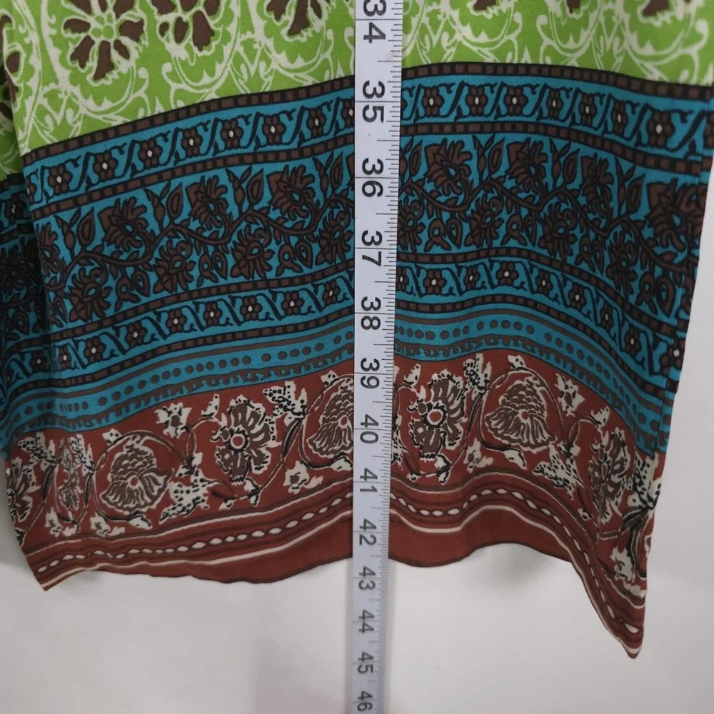 NWOT ZARA Full-Length Printed Trousers‎ Flowy Wide Leg Viscose LARGE 7484/159